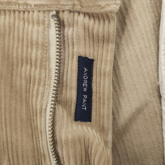 POLO RALPH LAUREN Andrew Corduroy Pants Beige 100% Cotton Pleated Size 36x32 - Picture 7 of 10